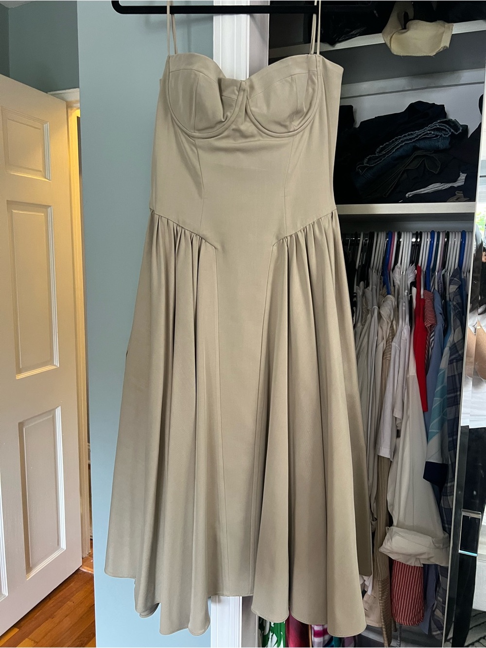 House of CB Beige Sweetheart Midi Dress